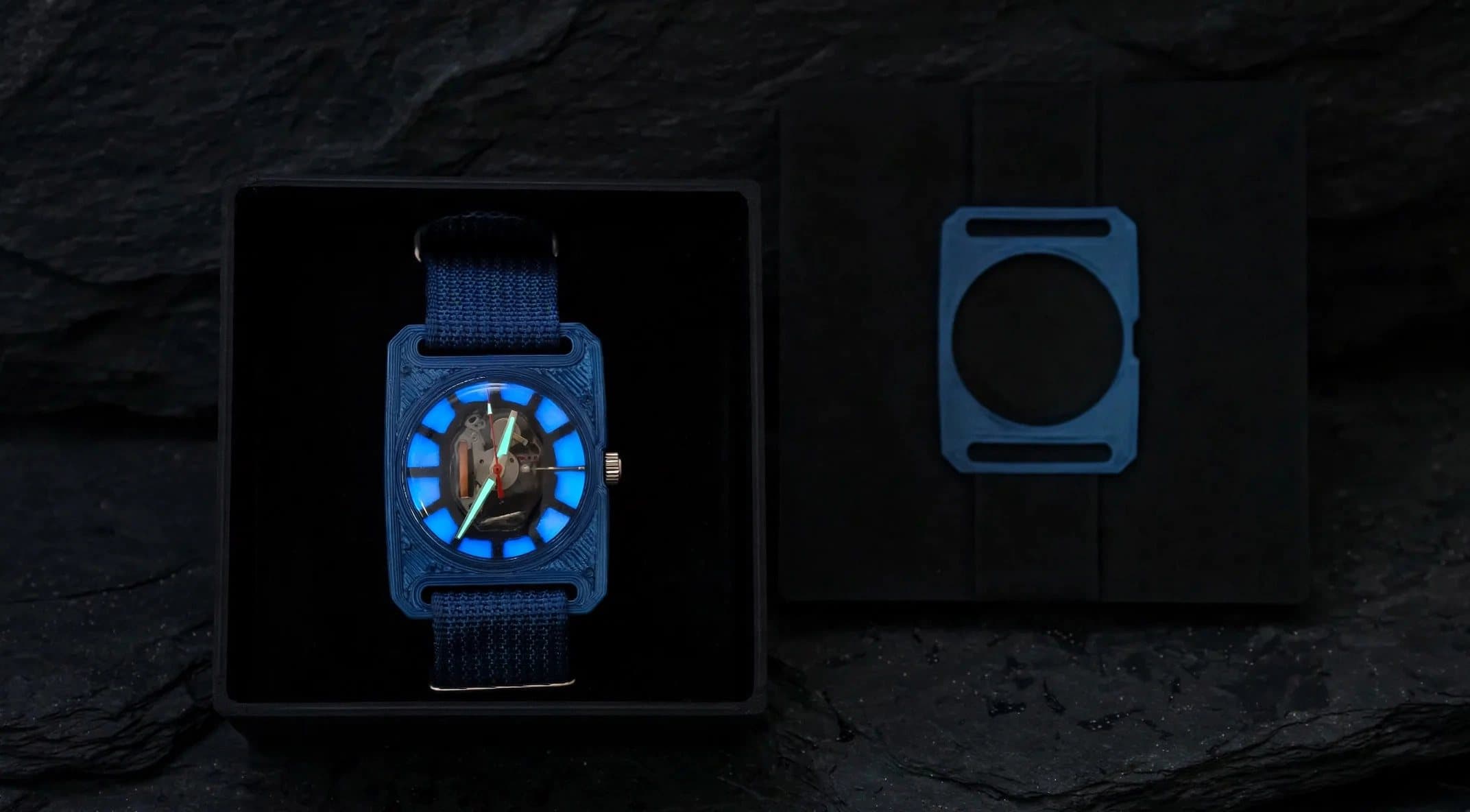 Edition 01 glowing in its open presentation box